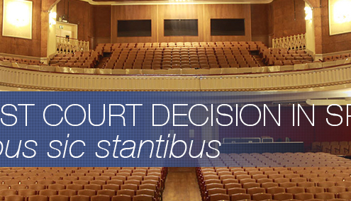 FIRST COURT DECISION IN SPAIN. REBUS SIC STANTIBUS